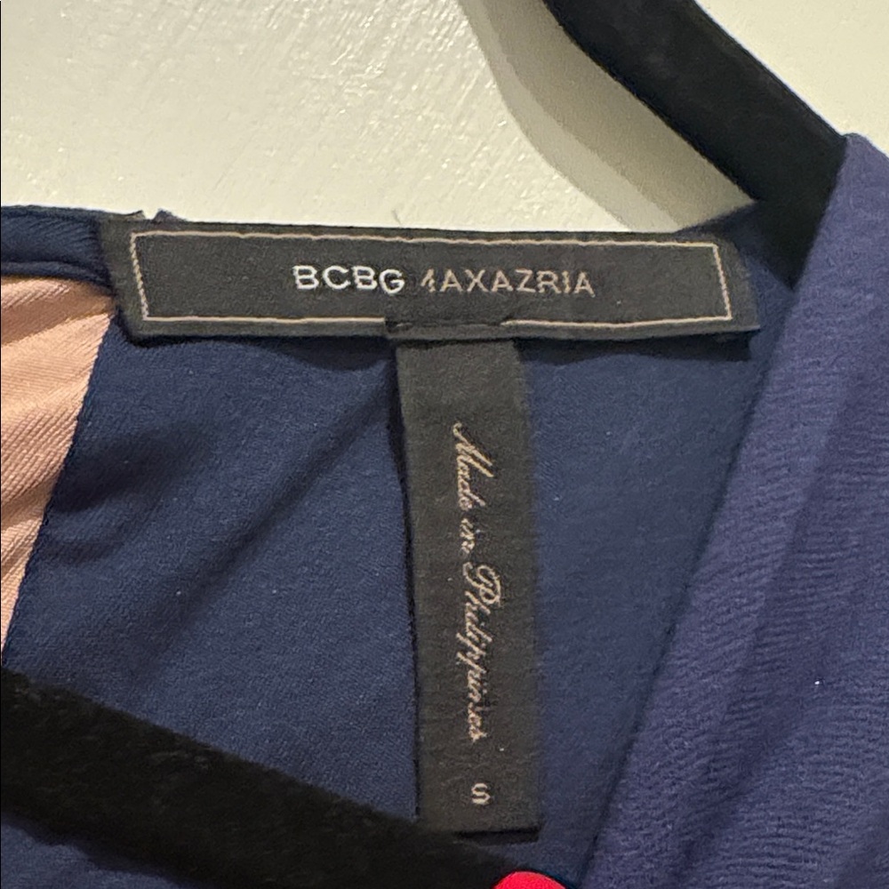 Euc- Bcbgeneration Navy And Beige Patterned Midi … - image 3